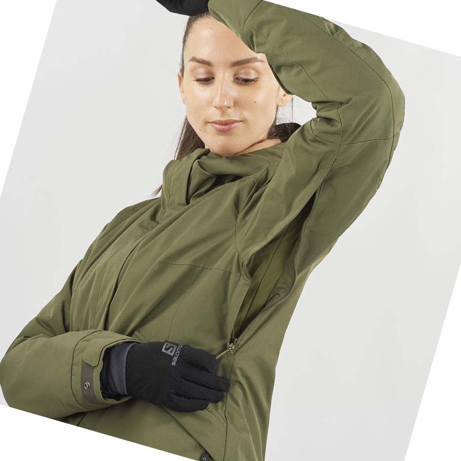 Chaquetas De Esquí Salomon SNOW REBEL Mujer Verde Oliva | MX 2430AHK